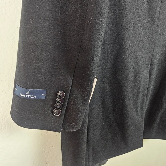 Nautica Batten Classic Fit Overcoat Jacket Wool Blend Black Size 48L NWT - Picture 5 of 16